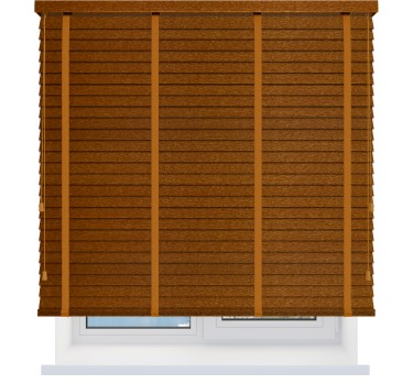 Деревянные жалюзи с тесьмой 50 мм. тик