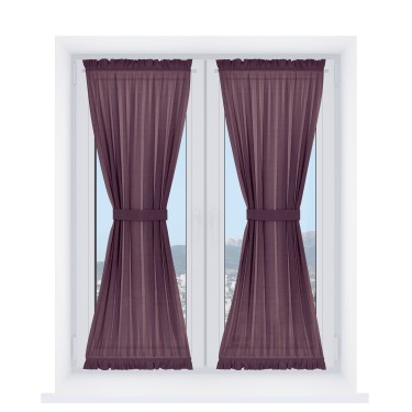 Штора песочные часы «Кортин», ткань лён фиолетовый