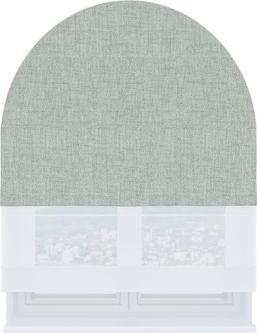 Римская штора «Кортин» день-ночь для арочного проёма, ткань рогожка димаут серый