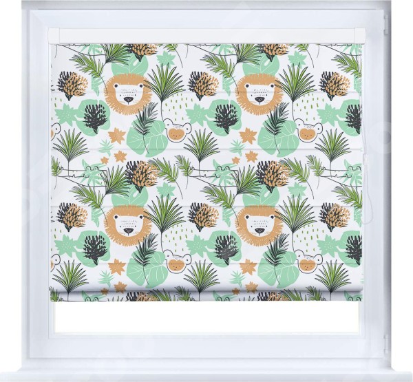 Римская штора «Кортин» кассетная «Животные из джунглей»