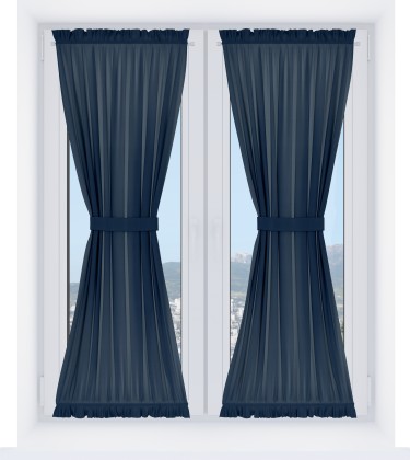 Штора песочные часы «Кортин» блэкаут однотонный синий