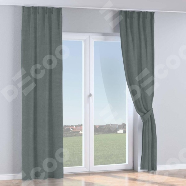 Комплект штор на тесьме «Кустик», вельвет серый