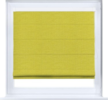 Римская штора «Кортин» кассетная, ткань лён салатовый