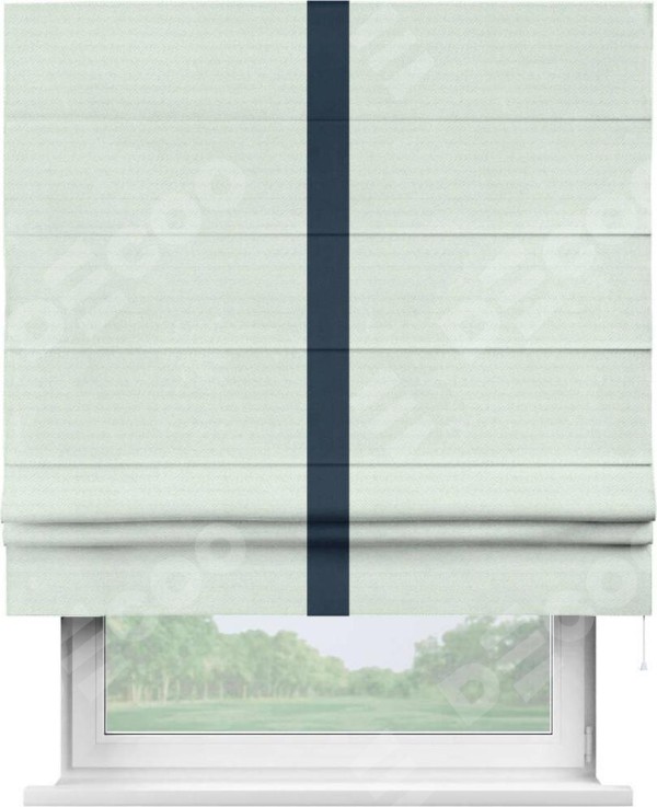 Римская штора «Кортин» с кантом Хайвэй, для проема, ткань блэкаут однотонный дымчато-молочный