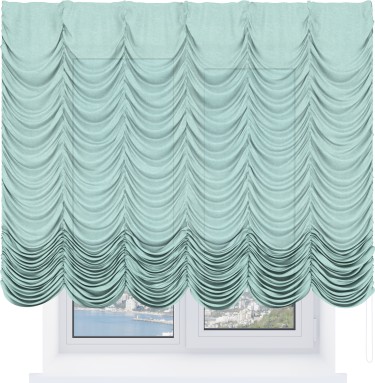 Французская штора «Кортин», лён кашемир мятный