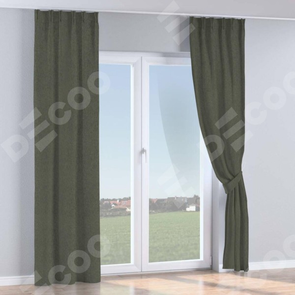 Комплект штор на тесьме «Кустик», твид блэкаут тёмно-серый