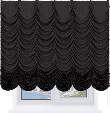 Французская штора «Кортин», вельвет тёмно-коричневый