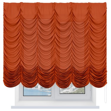 Французская штора «Кортин», лён терракотовый