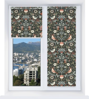 Рулонная штора Мини с принтом Зачарованные птицы